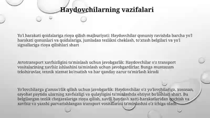 Yo‘L Harakati Ishtrokchilari Va Ularning Vazifalari 2