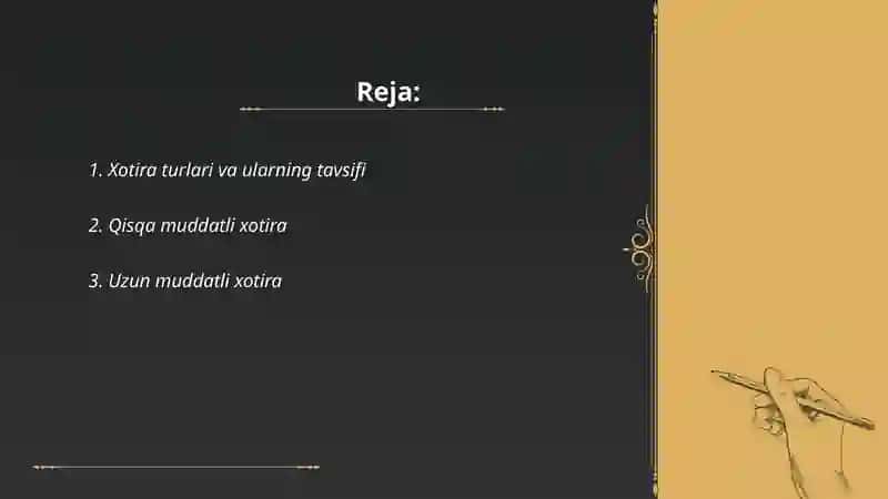 Xotira turlari va uning jarayonlari 2