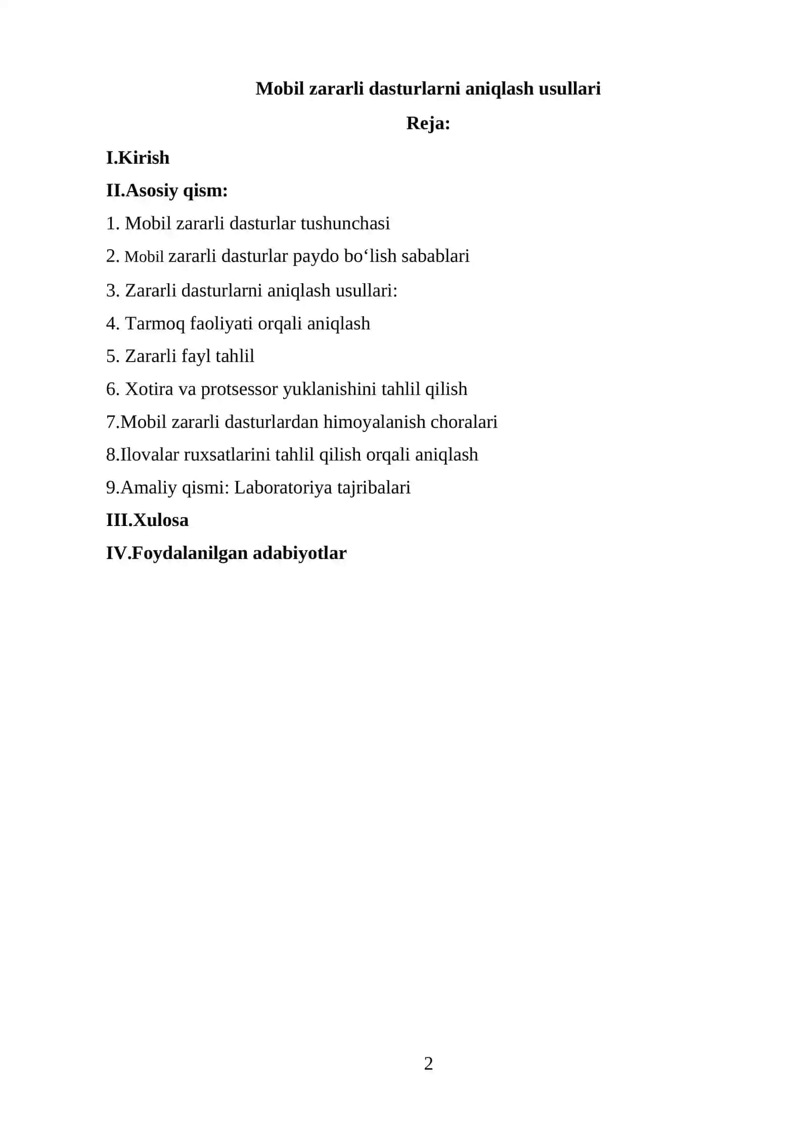 Mobil zararli dasturlarni aniqlash usullari 2