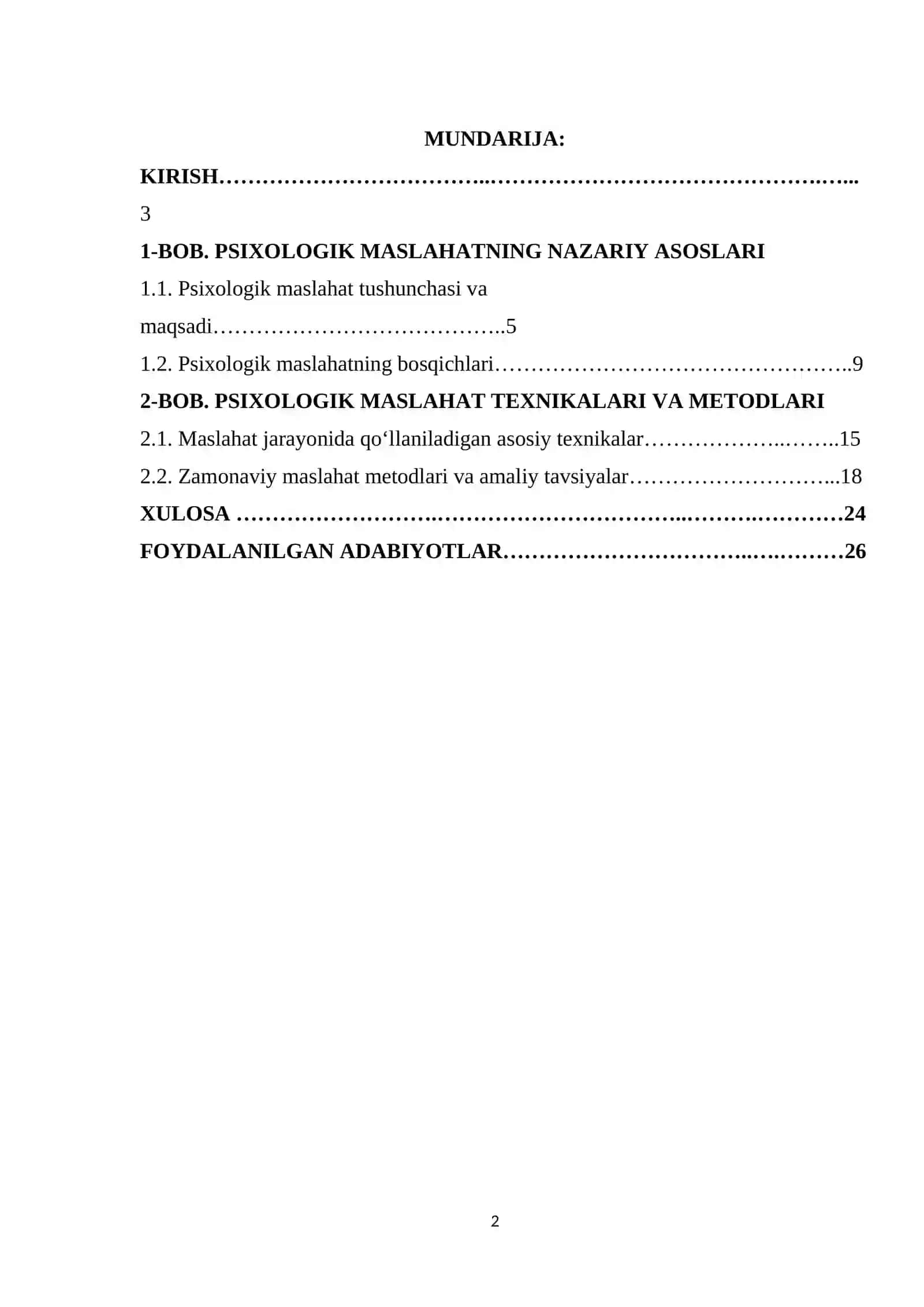 ,Pisixalagik maslahat bosqichlari va texnikalari 2