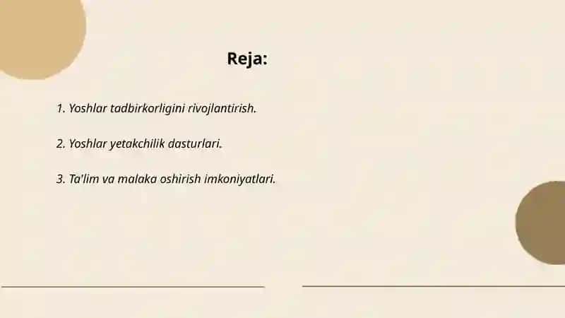 Ta'lim va malaka oshirish imkoniyatlari 2