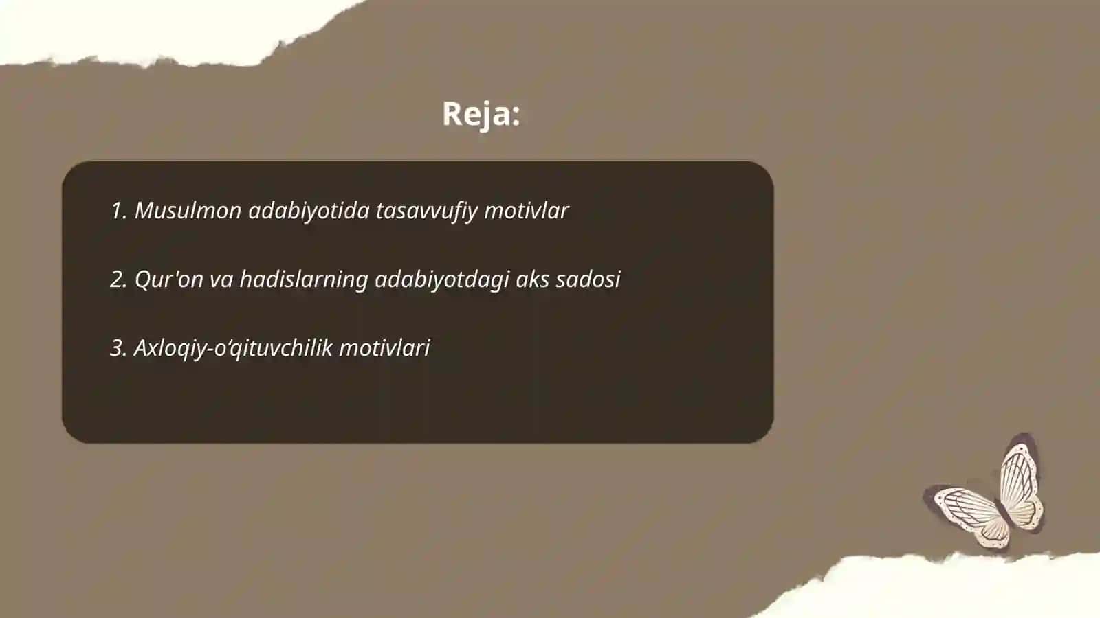 Musulmon adabiyotining g‘oyaviy motivlari 2