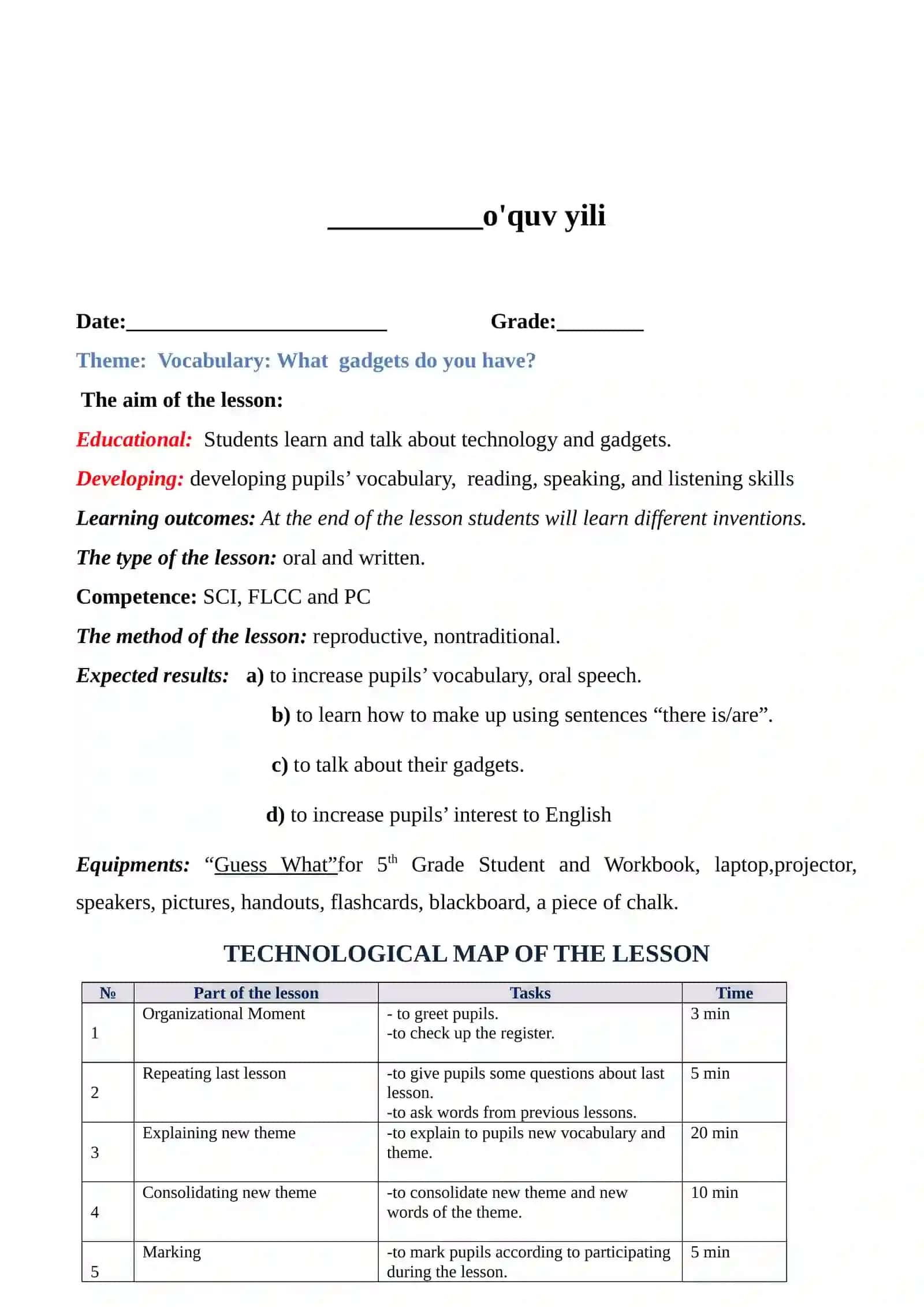 Theme: Vocabulary: What gadgets do you have? 2