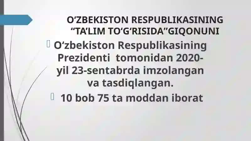 Ta'lim to'g'risida Qonun 2