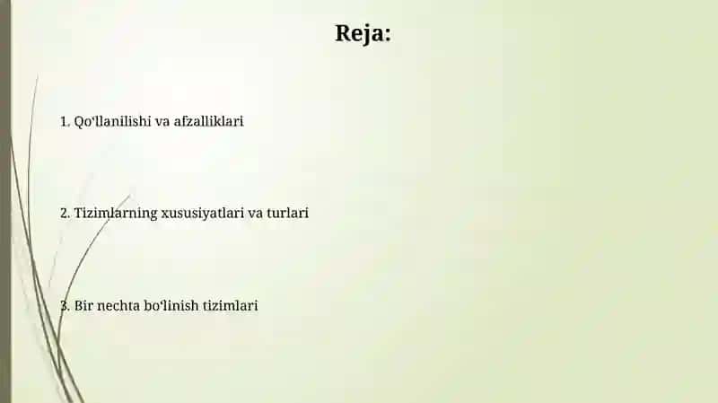Mult siplit tizimlar 2