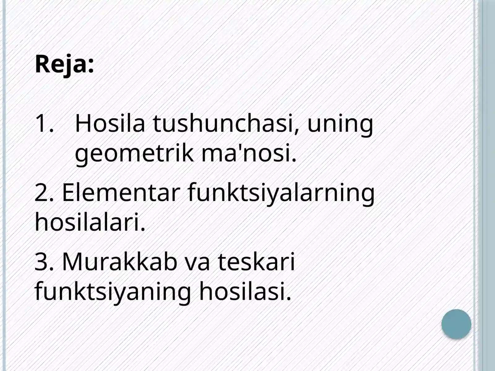Funksiyaning hosilasi 2