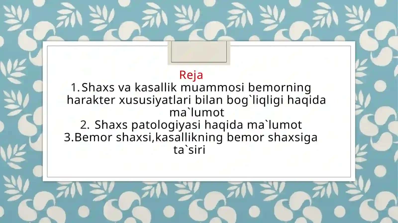 Shaxs muommolari xarakter mijoz tushunchalari 2