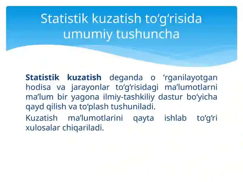 STATISTIK KUZATISH USLUBYATI 2