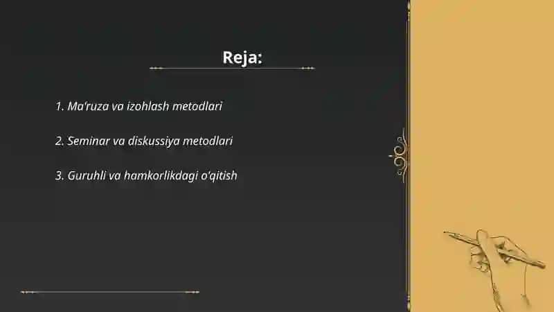 Ta'lim metodlari va vositalari 2