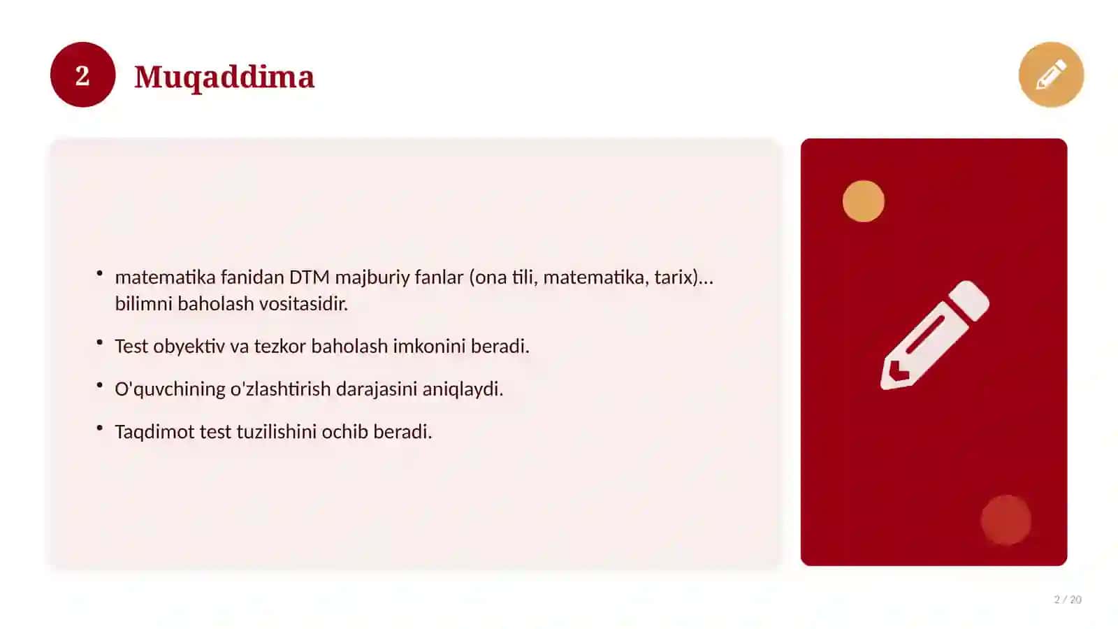 DTM majburiy fanlar (ona tili, matematika, tarix) test bazasi 2