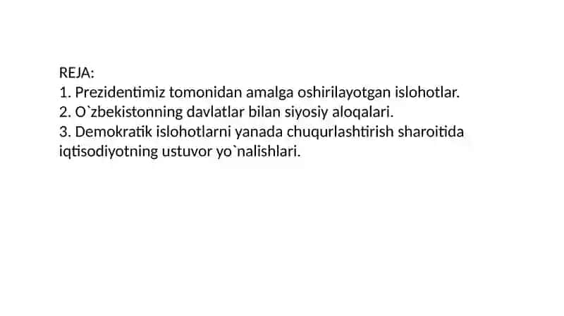 Islohotlar 2