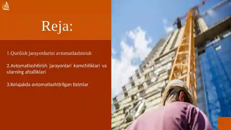Qurilish sohasida avtomatlashtirilgan tizimlar 2