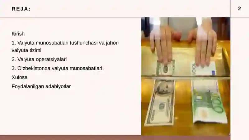 Jahon valyuta tizimida O`zbekistonning tutgan o`rni 2