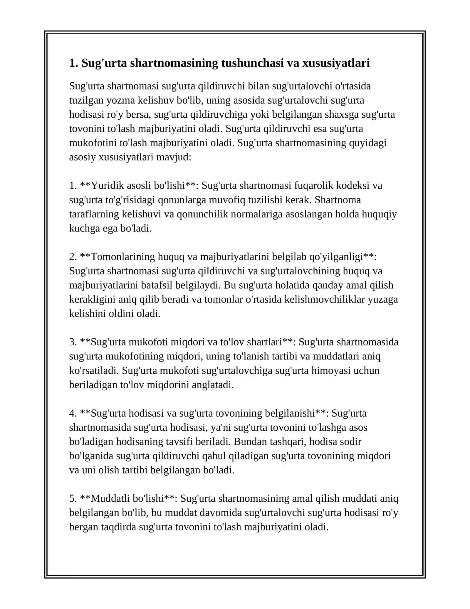 SUG’URTA FAOLIYATIDA SHARTNOMALAR 2