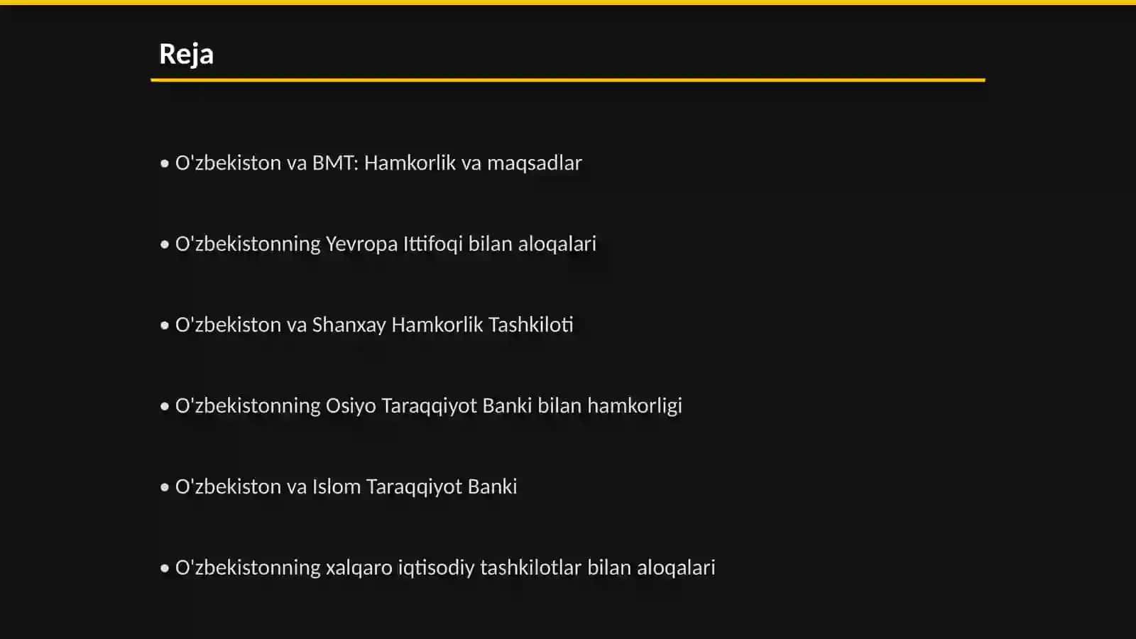 O'zbekistonning xalqaro tashkilotlar bilan xamkorlik aloqalari 2