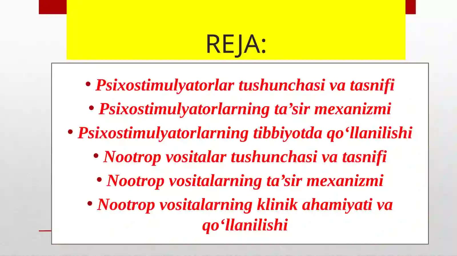 Psixostimulyatorlar va Nootrop vositalar 2