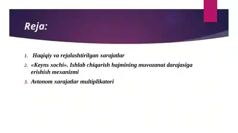 Haqiqiy va rejalashtirilgan xarajatlar 2