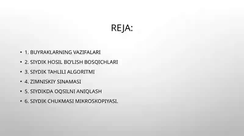 Buyrak kasalliklarida klinik laborator ko`rsatkichlar 2