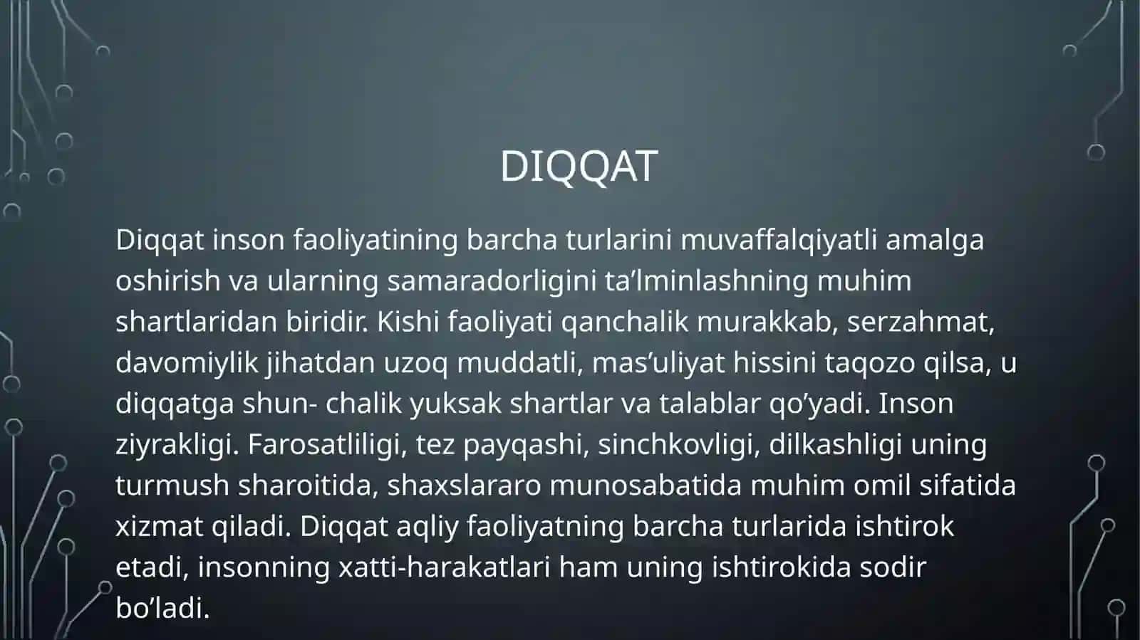 Diqqat va xotira - psixik jarayon sifatida. 2