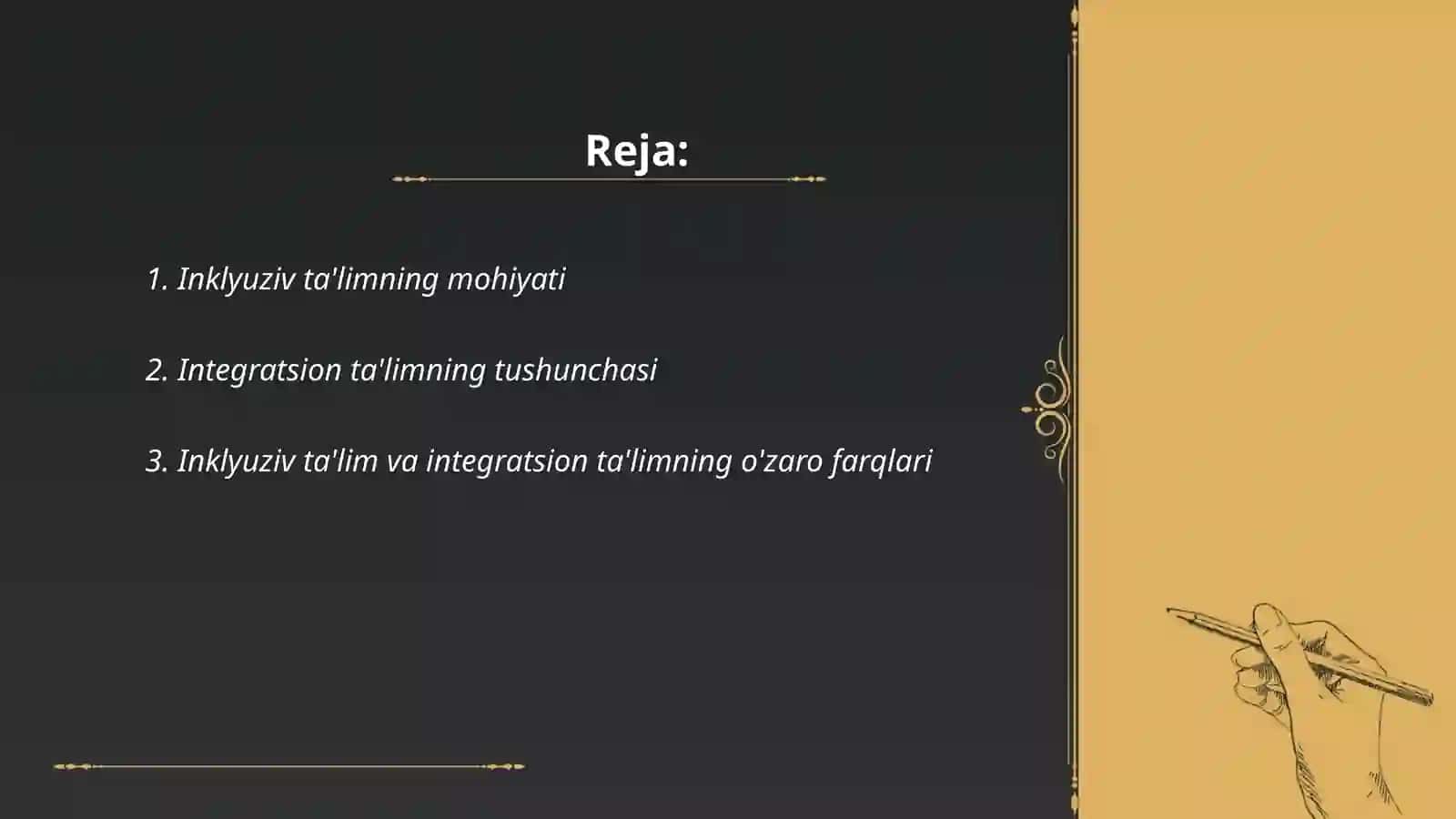 Inklyuziv ta'limning mohiyati integratsion ta'limdan farqi va ijtimoiy reabilitatsiya haqida tushuncha berish 2