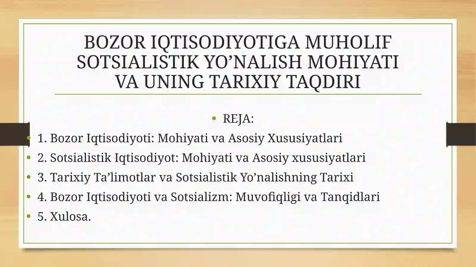 IQTISODIY TA’LIMOTLAR TARIXI 2