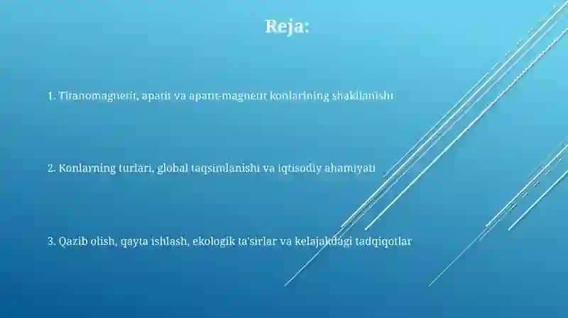 Titanomagnetit, apatit va apatit-magnetitli ma'danlar konlari 2