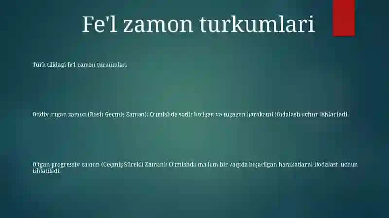 Fe'l zamon turkumlari 2