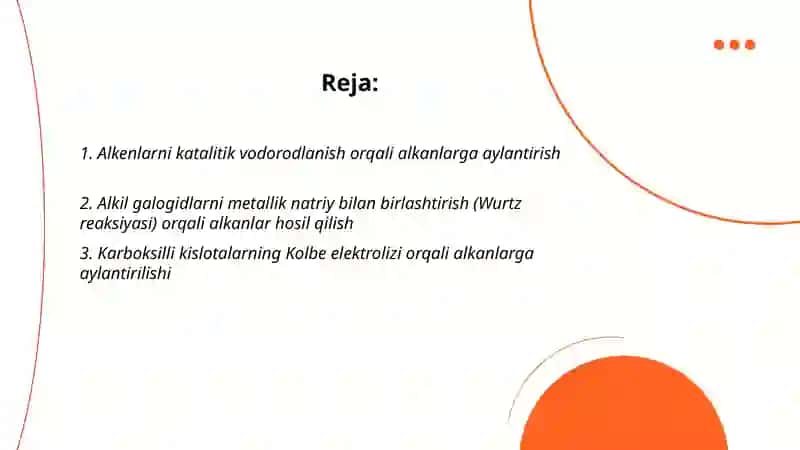 Alkan va sikloalkanlarning olinish usullari 2
