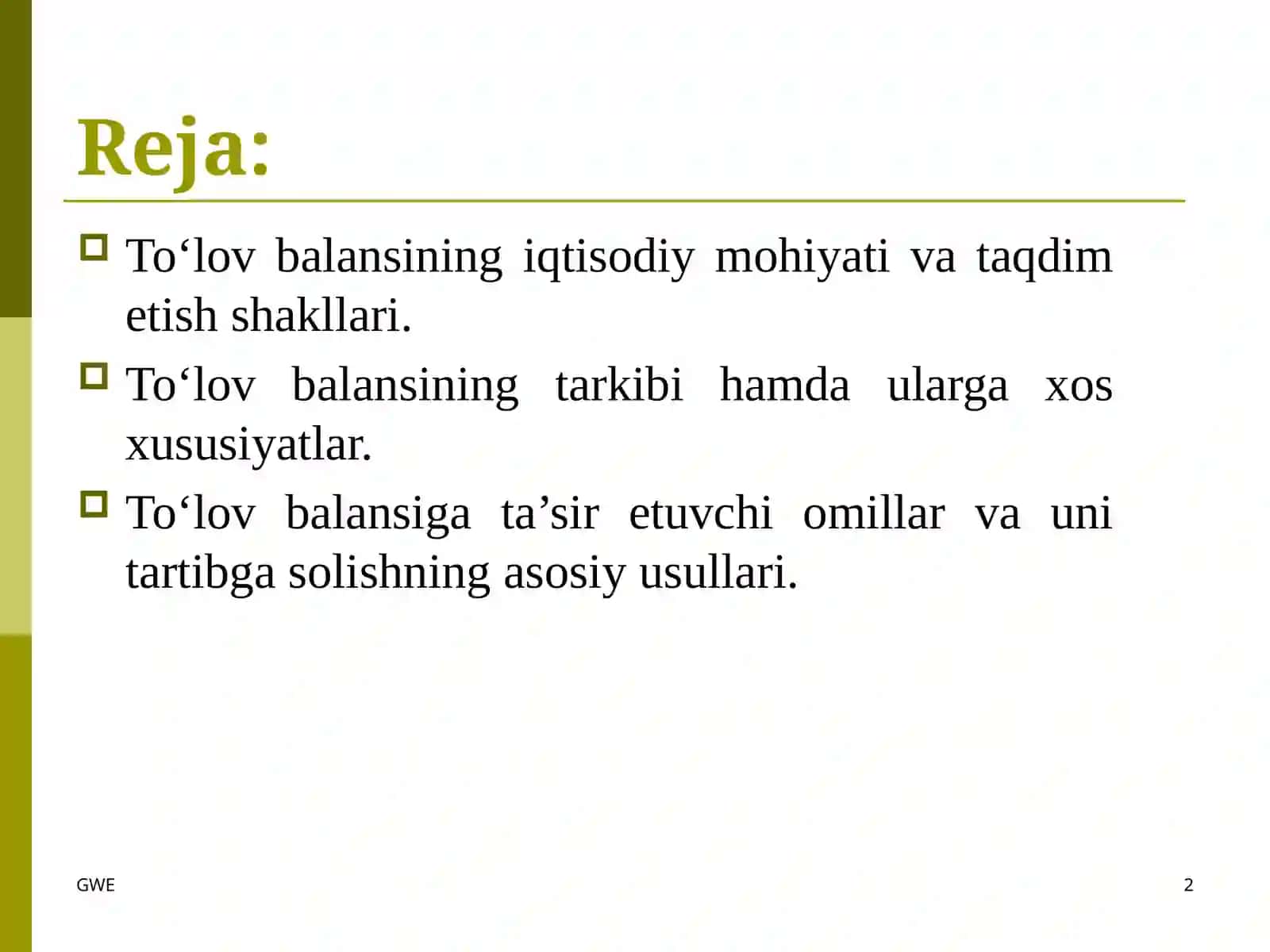 To’lov va hisob-kitob balanslari 2