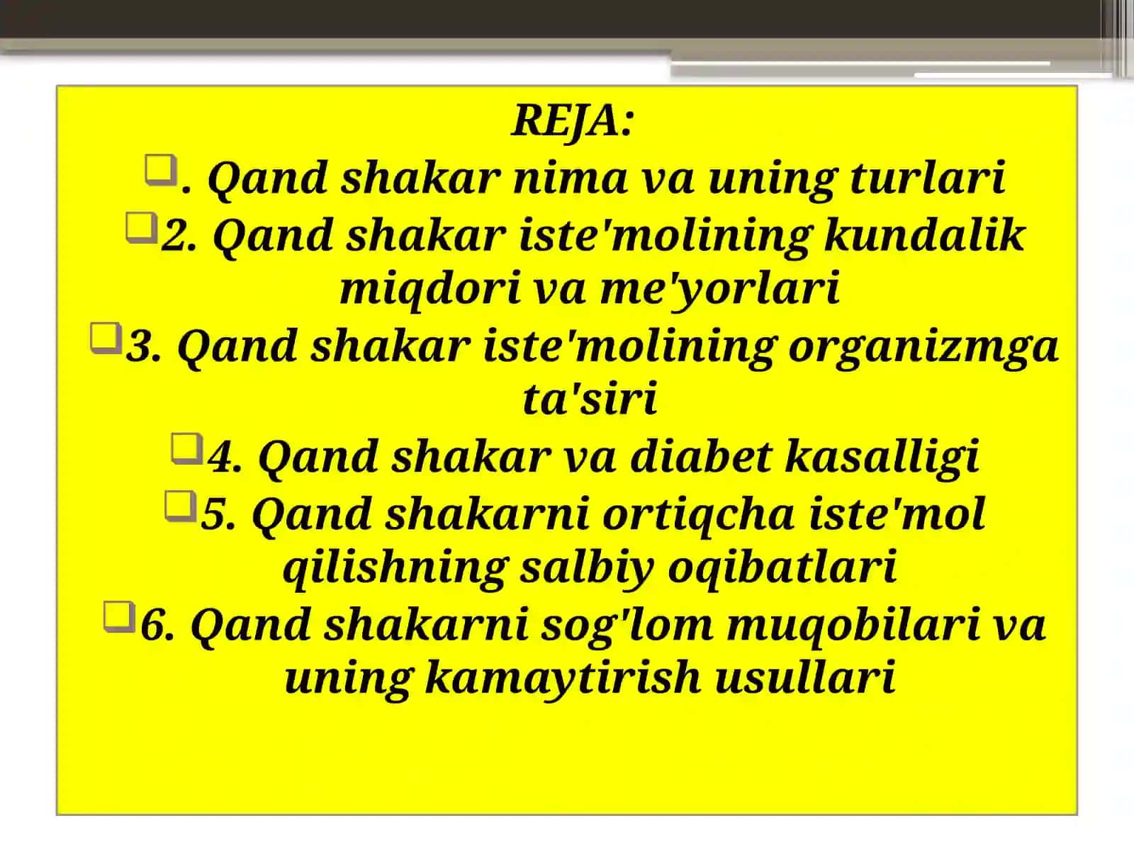 Qandshakar va ularning soğliq qatʼiri 2