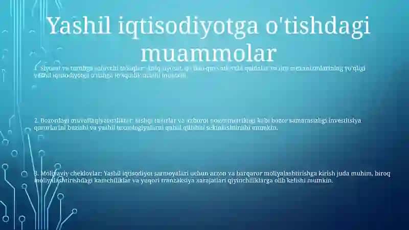 OʻZbekiston Yashil Iqtisodiyoti 2