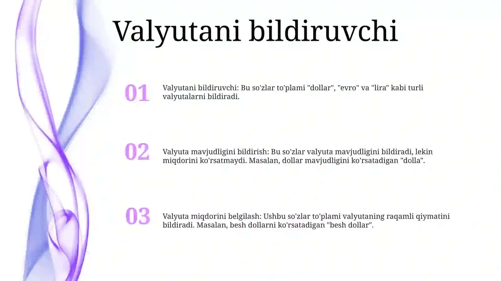 Valyutani bildiruvchi Sõz Turkumlari 2