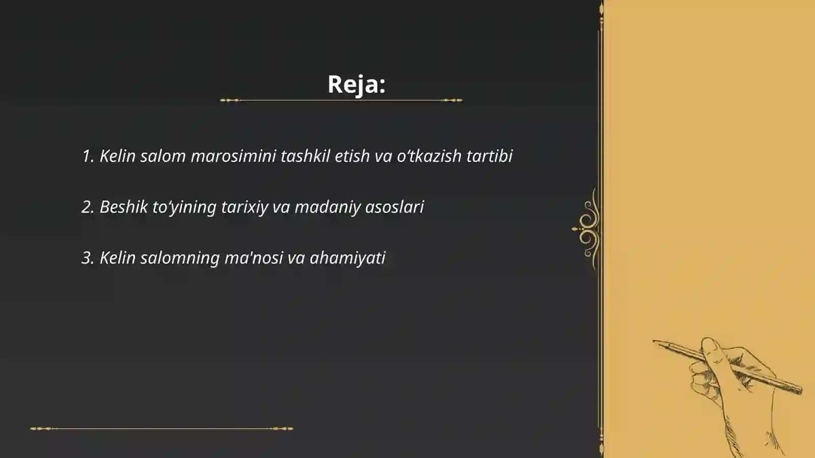 Kelin salom va beshik toyi marosimlari haqida malumot 2
