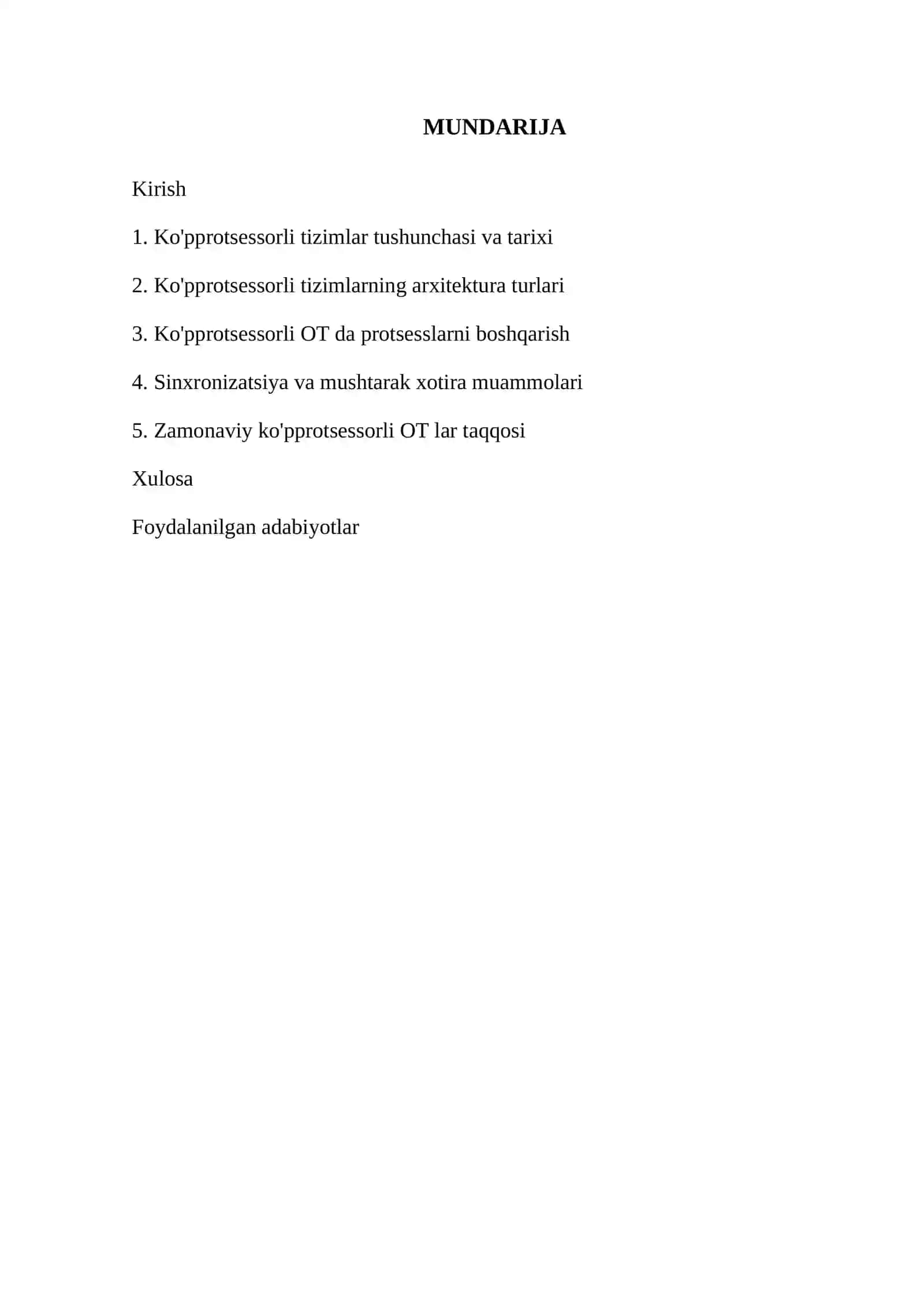 Ko'pprotsessorli operatsion tizimlar haqida ma'lumot 2