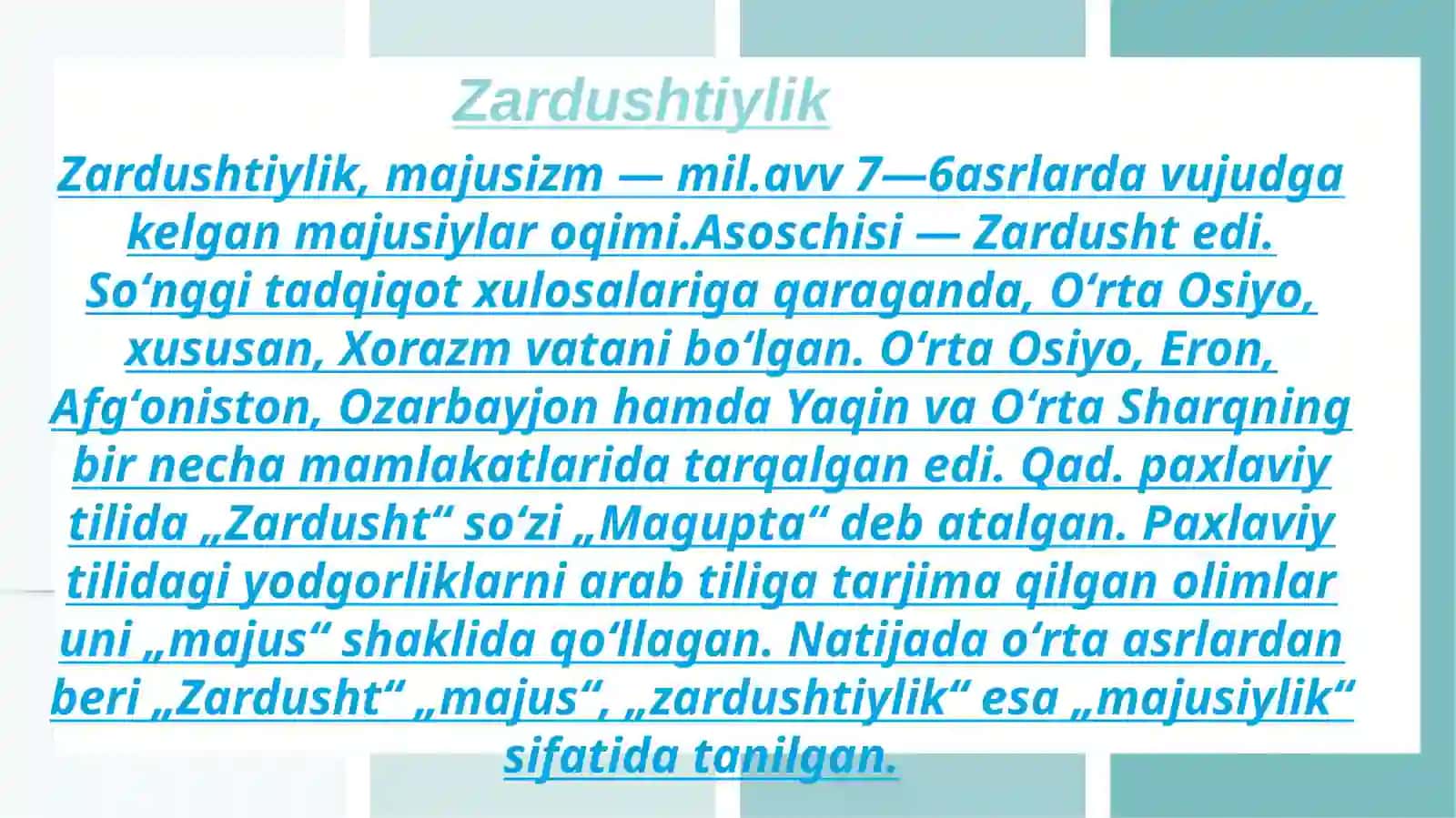Zardushtiylikta'limotida 2
