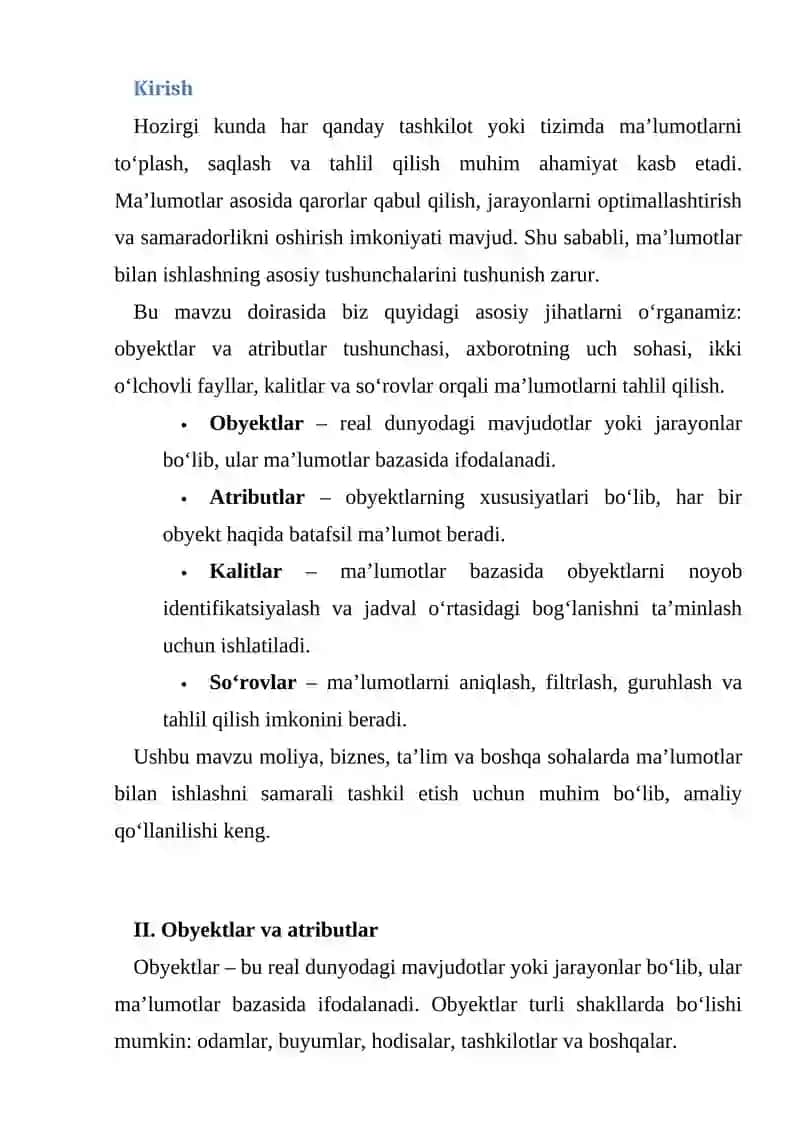 Obyektlar va atributlar 2