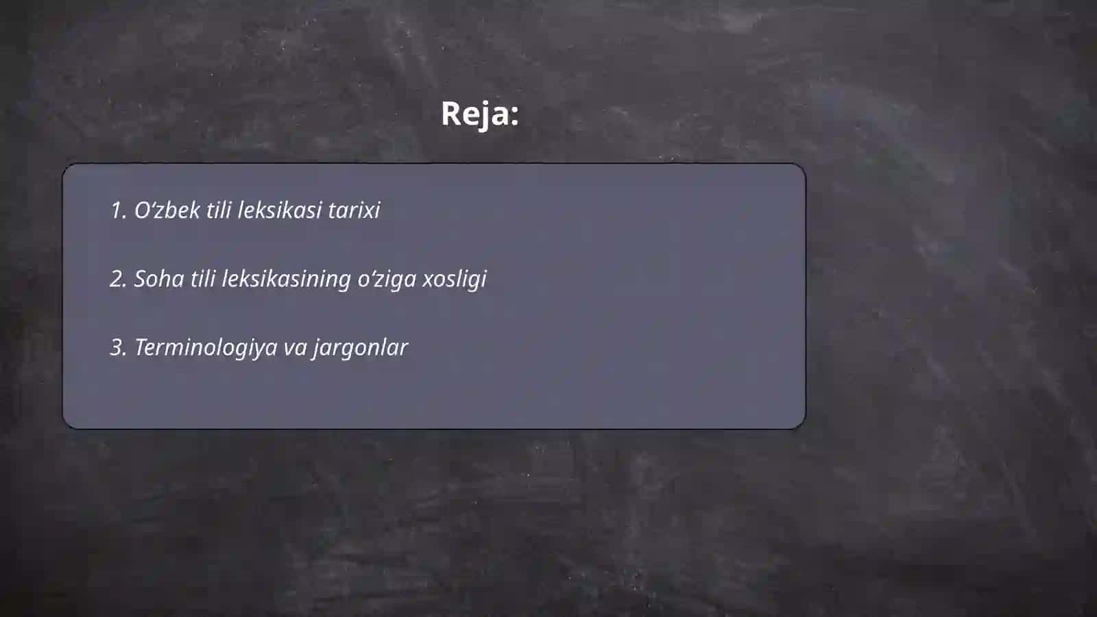 O'zbek tili leksiyasi 2