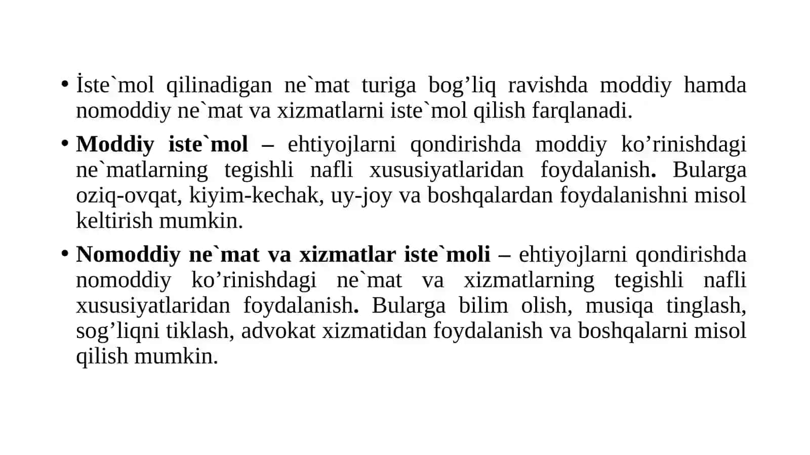 Iste’mol, jamg’arma va investitsiyalar1 2
