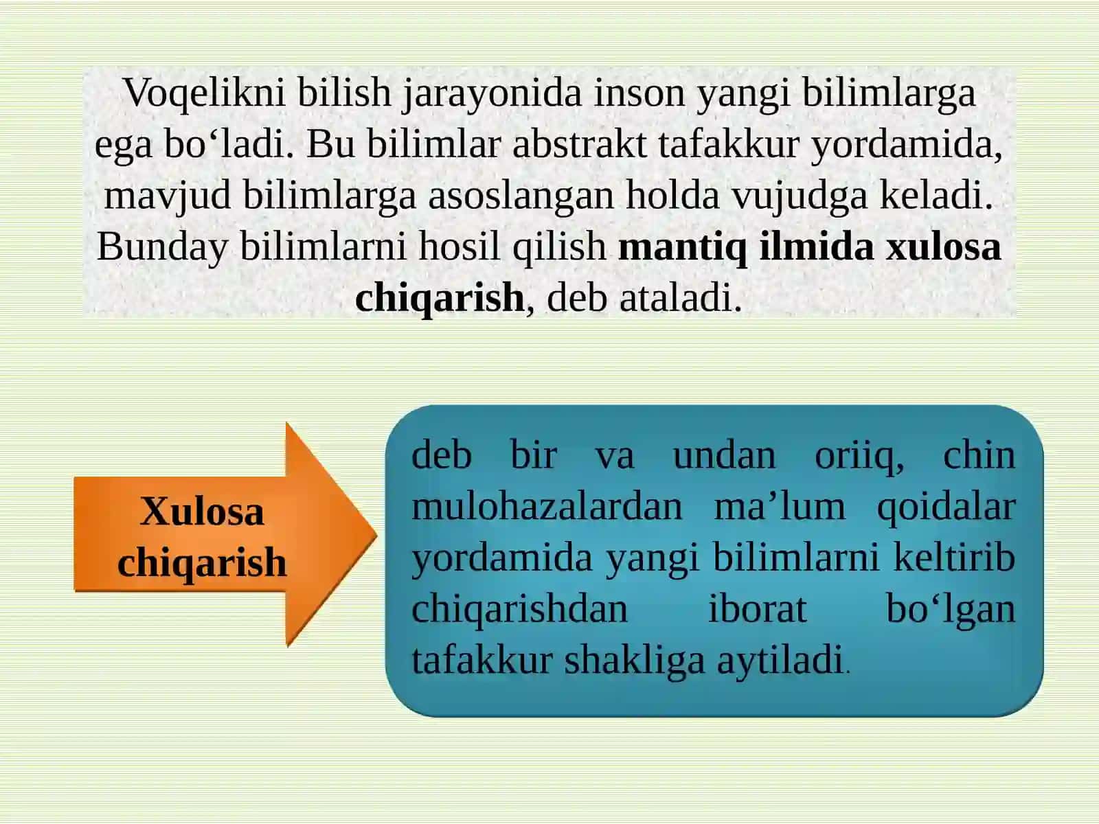 Xulosachiqarish qonuni-qoydalari 2