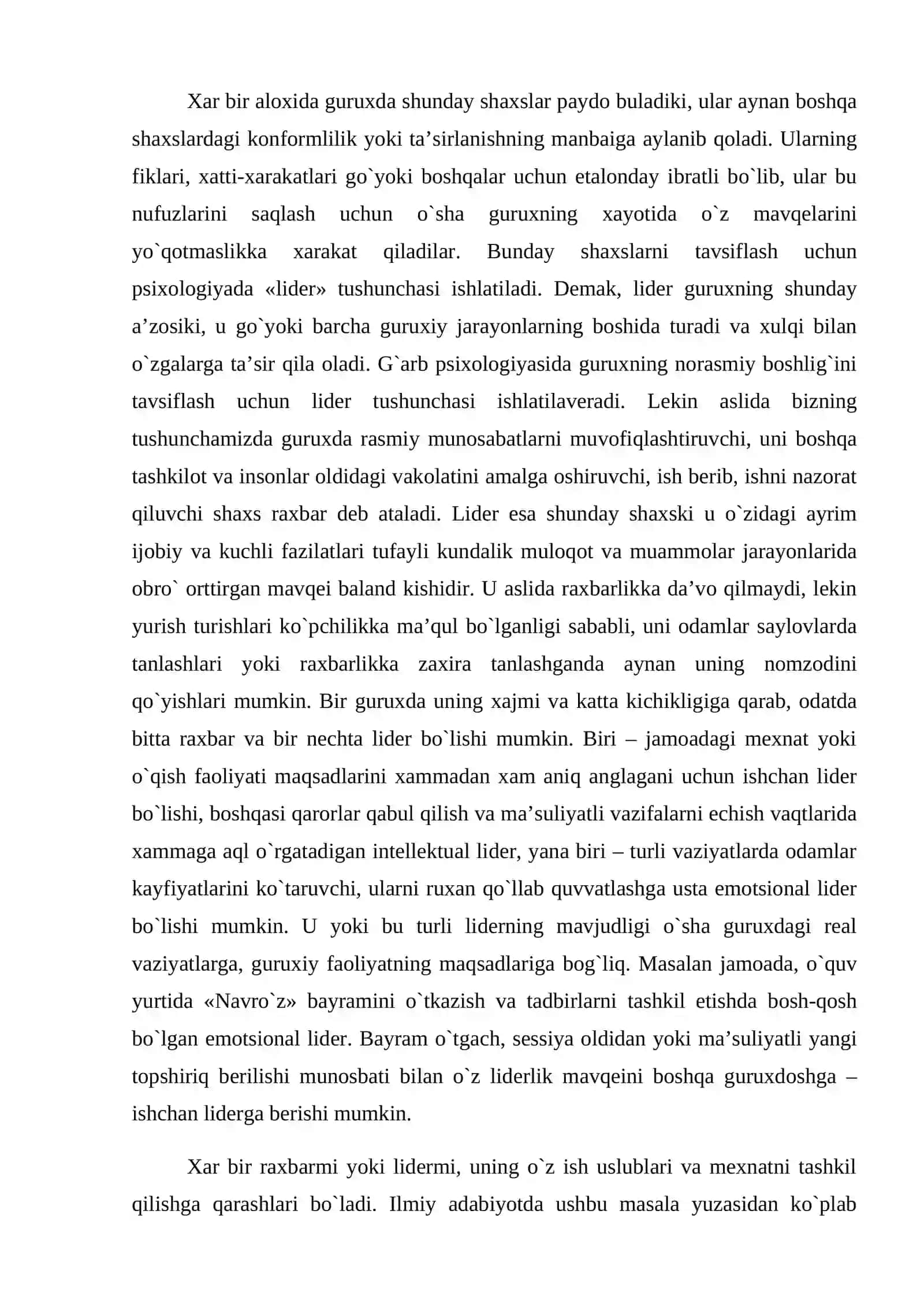 LIDЕRLIK VA RAХBARLIK 2