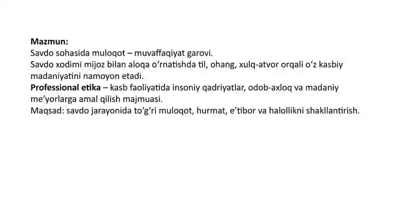 SAVDO XODIMLARI NUTQI HUSUSIYATLARI 2