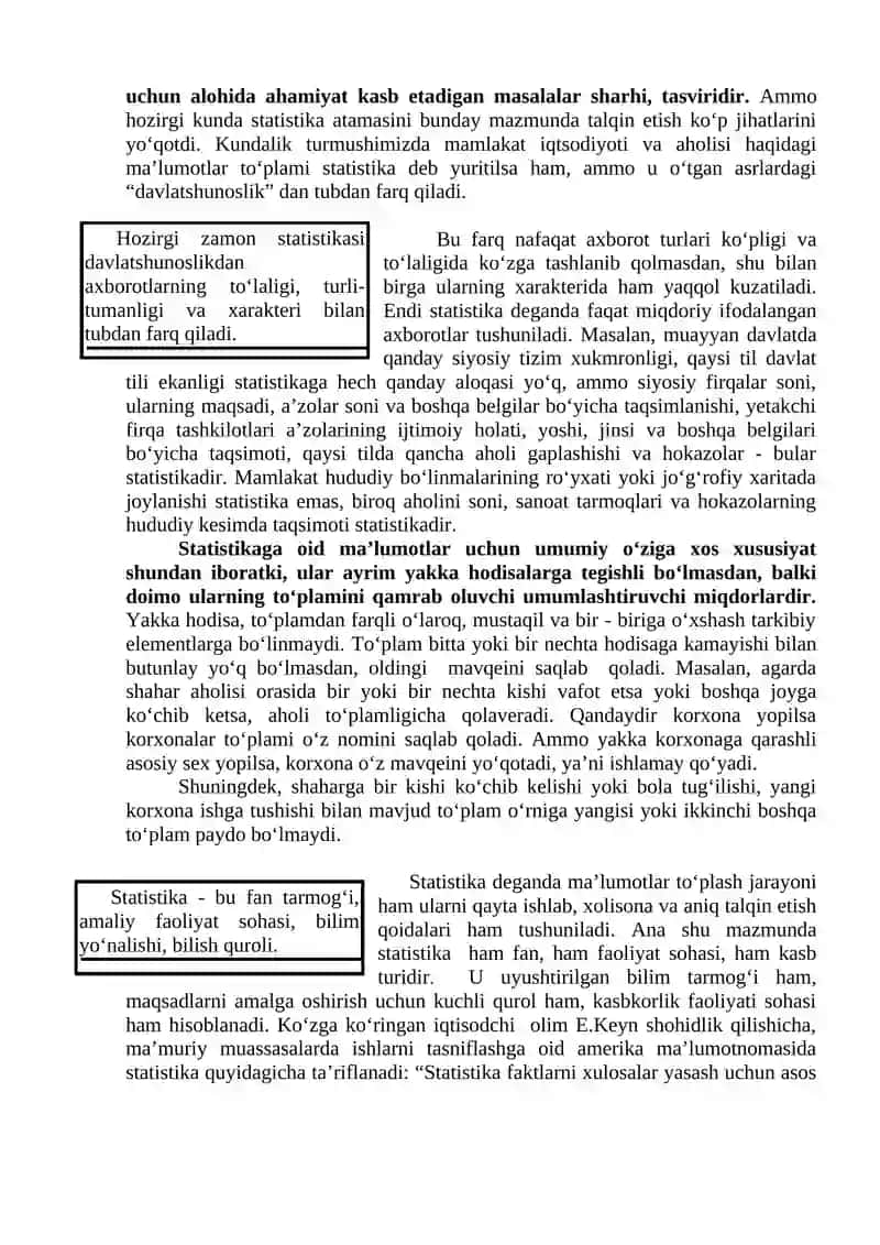 STATISTIKA FANINING PREDMETI VA USLUBI 2