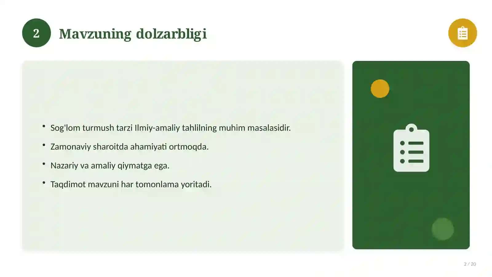 Sog'lom turmush tarzi Ilmiy-amaliy tahlil 2