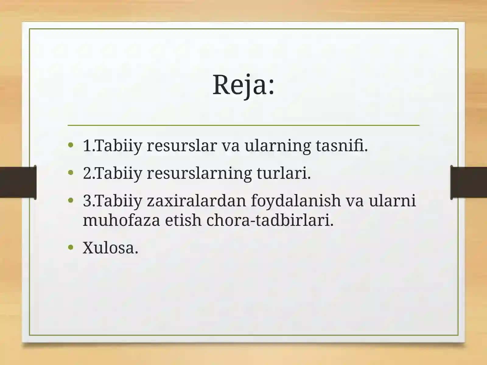 Tabiiy resurslarklassifikatsiyasi 2