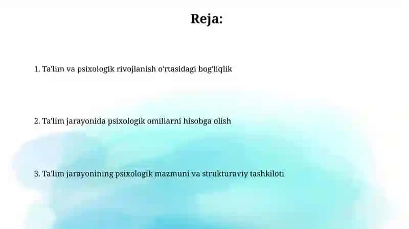 Ta'lim va psixologik rivojlanish munosabati 2