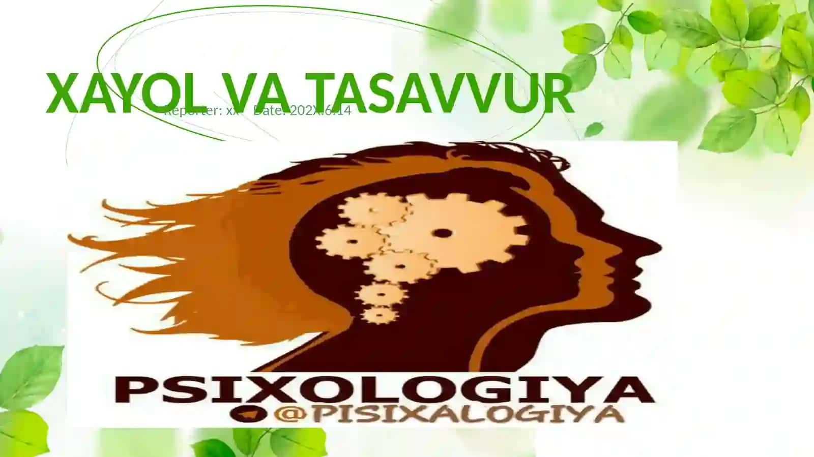 XAYOL VA TASAVVUR 2