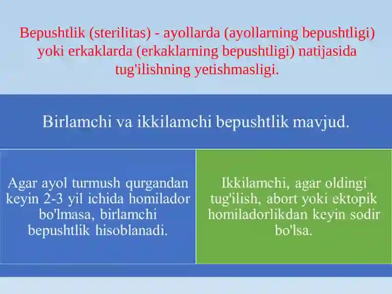 Bepushtlik labarator diagnostikasi 2