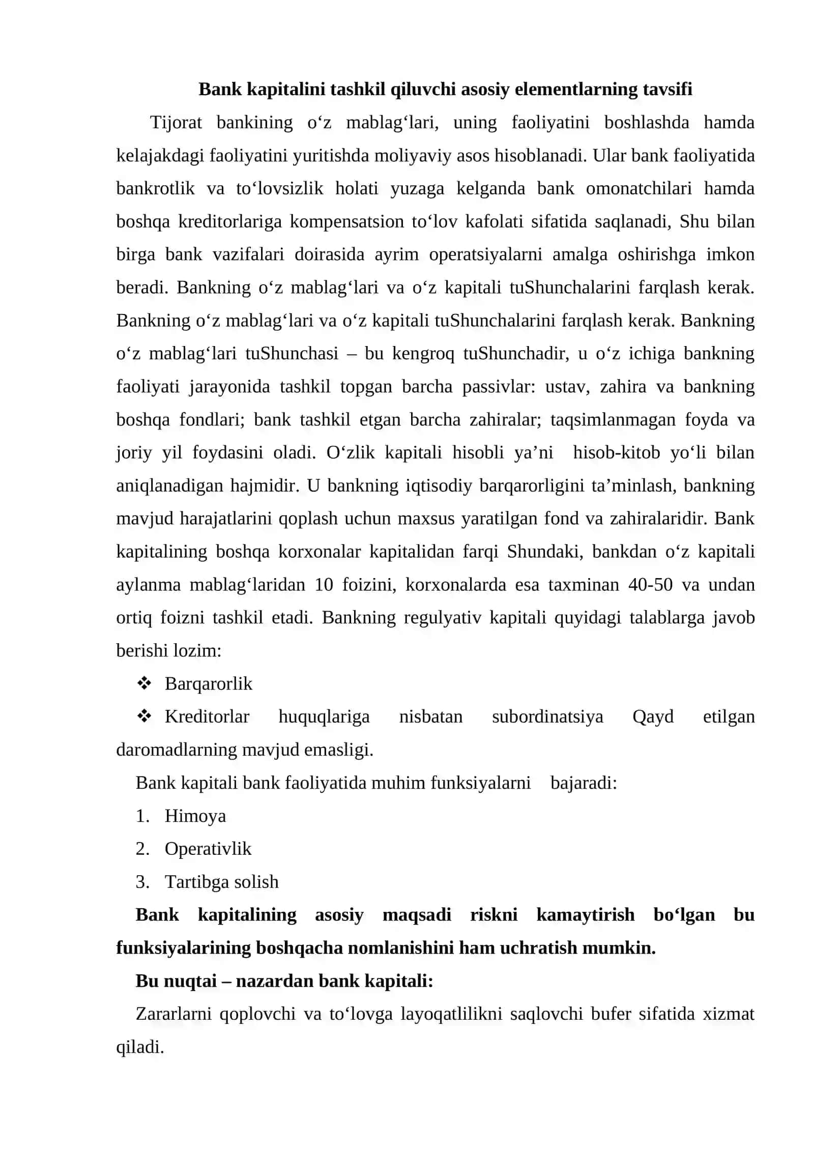 Tijorat banklarining kapitalini boshqarish 2