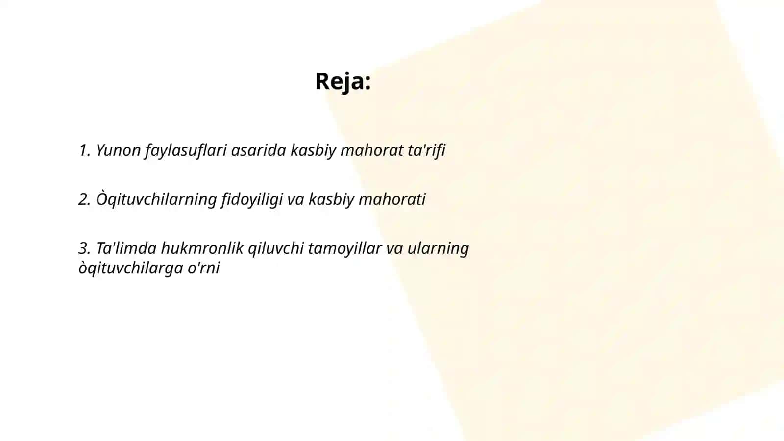 Yunon faylasuflari asarida kasbiy mahorat ta'rifi 2