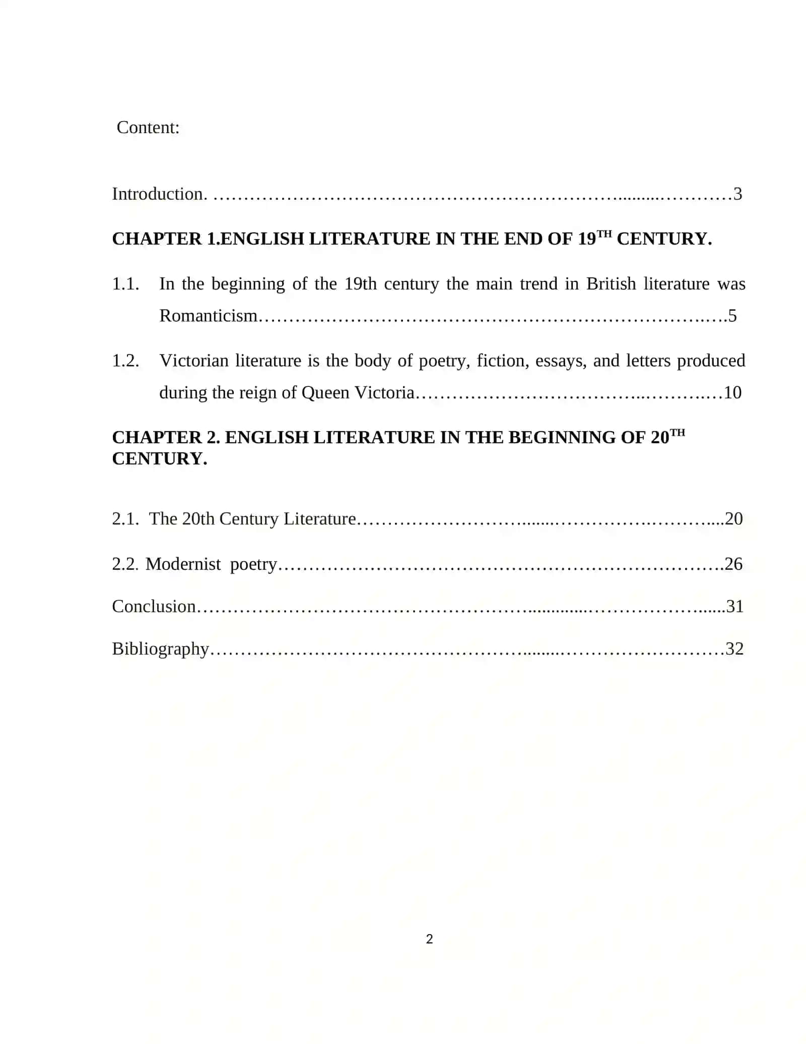 English Literature at the end of the 19th and the beginning of the 20th century 2
